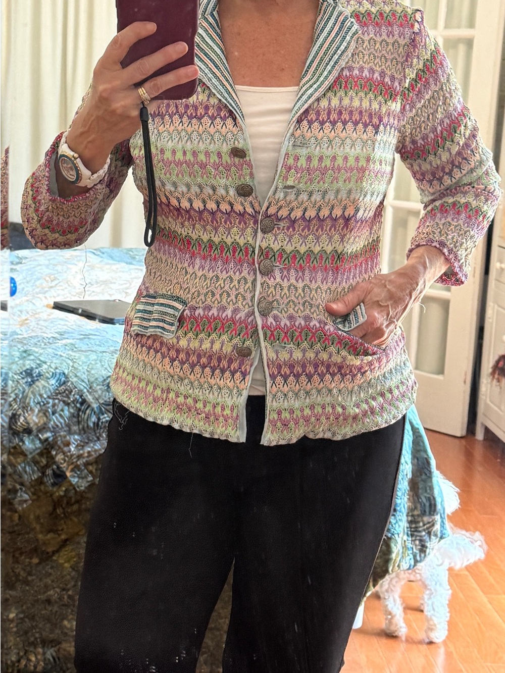 Alberto Makali Multicolor Pastel Knit Cardigan